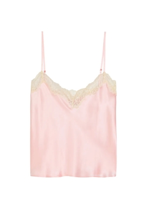 Reformation Teddy lace-trim top - Pink