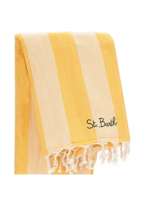 MC2 Saint Barth Fouta striped fringed beach-towel - Yellow