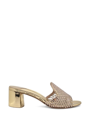 Le Silla Gilda crystal-embellished block-heel sandals - Gold