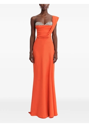 Gemy Maalouf crystal-embellished draped gown - Orange