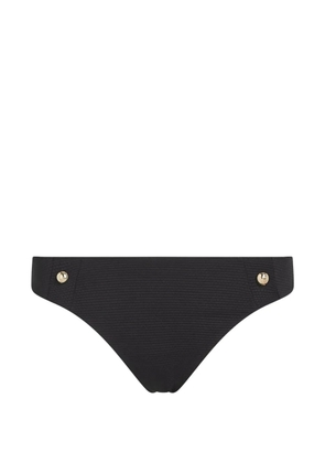 Karl Lagerfeld textured button-embellished bikini bottoms - Black