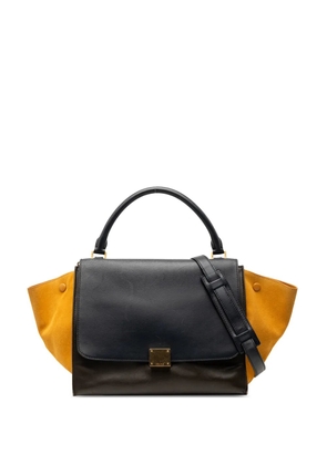 Celine Pre-Owned 2013 Medium Tricolor Calfskin and Suede Trapeze satchel - Blue