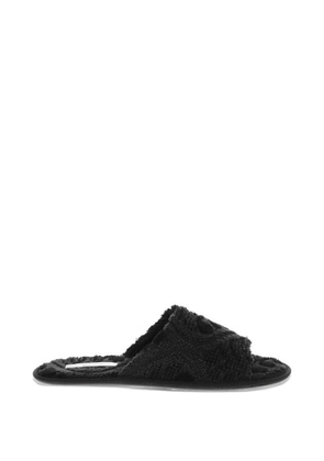 The Row Frances silk terry sandals - Black