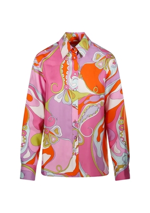 PUCCI abstract-print silk shirt - Pink