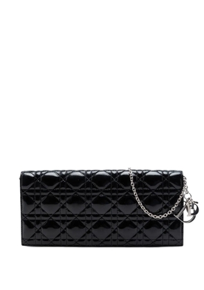 Christian Dior Pre-Owned 2013 Patent Cannage Lady Dior Clutch with Chain crossbody bag - Black