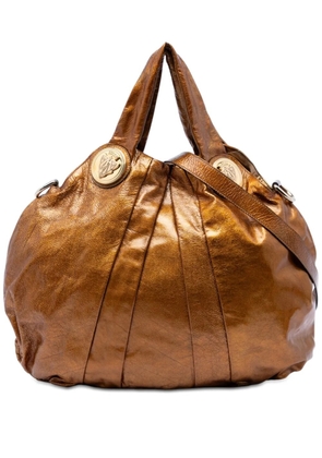 Gucci Pre-Owned 2000-2015 Large Patent Hysteria satchel - Gold