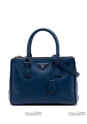 Prada Pre-Owned 2010-2026 Small City Calf Hand Stitched Galleria Double Zip satchel - Blue