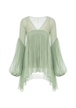SUPER BLOND plissé asymmetric dress - Green