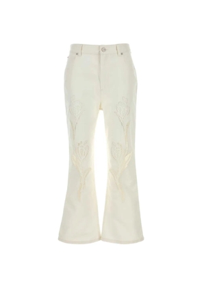Marni floral-embroidered cut-out jeans - Neutrals