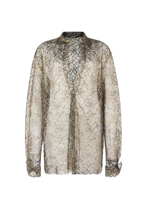 Roberto Cavalli embroidered lace shirt - Black