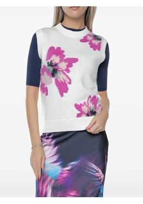 Ted Baker Selenha intarsia-knit floral top - White