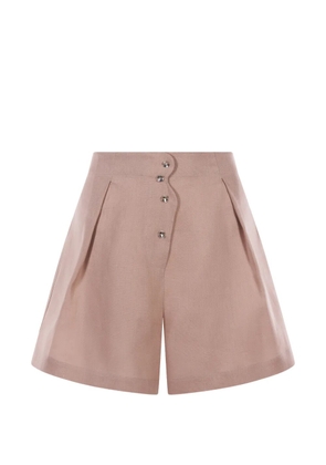 Mia Peculiar wave-design pleated shorts - Neutrals