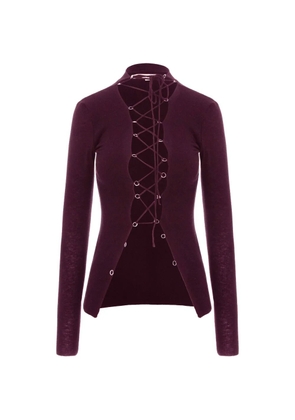 MANURÍ lace-up Jamie blouse - Red