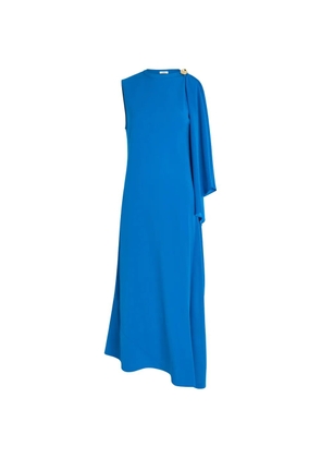 JOSEPH draped asymmetric-hem midi dress - Blue