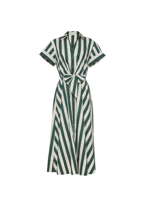 Cara Cara Asbury striped shirt midi dress - Green