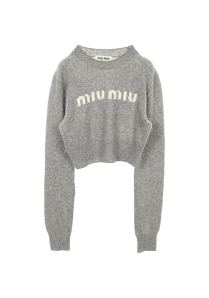 Miu Miu Pre-Owned 2010s logo cropped sweater - Grey