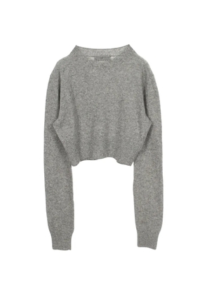 Miu Miu Pre-Owned 2010s logo cropped sweater - Grey