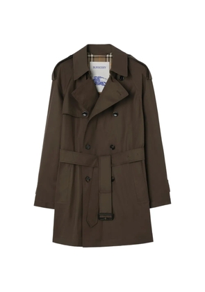 Burberry mid-length gabardine Leadenham trench coat - Brown