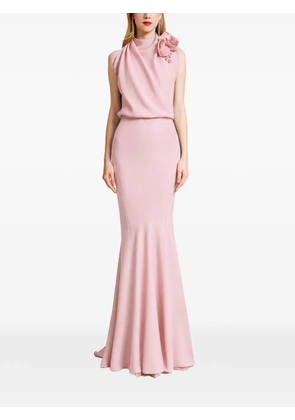 Gemy Maalouf floral-draped crepe dress - Pink