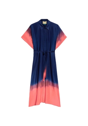 MOMONÌ Loma tie-dyed shirt midi dress - Blue