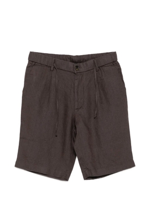 Alley Docks 963 drawstring-waist pleated shorts - Brown