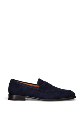 Santoni penny suede loafers - Blue
