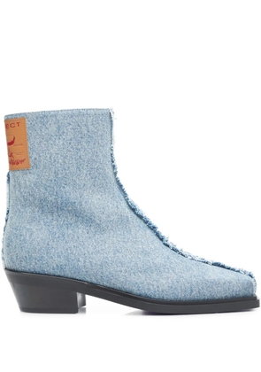 Y/Project logo-patch boots - Blue
