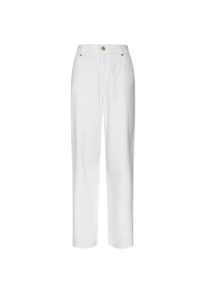 Gaelle embellished raw-cut jeans - White