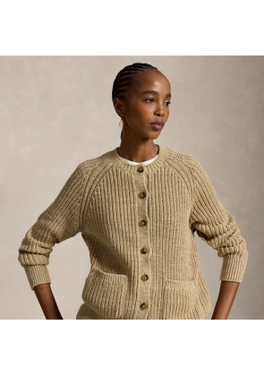 Cotton Raglan-Sleeve Cardigan