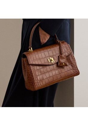 Croc-Embossed Small Farrah Soft Satchel