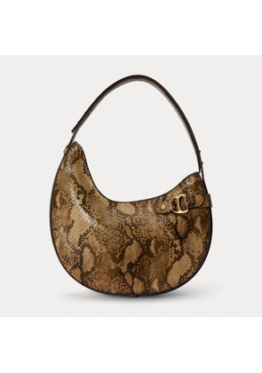 Python-Embossed Large Tasha Shoulder Bag