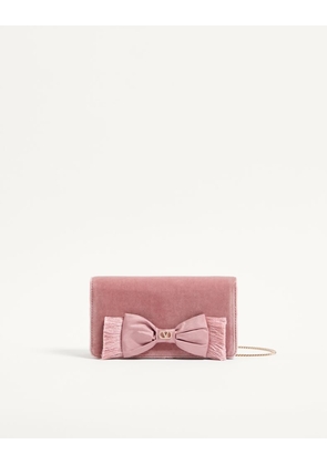 Valentino Garavani VLogo Signature Mini Velvet Shoulder Bag Woman PINK UNI