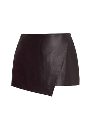 The Frankie Shop Cleo Leather Mini Wrap Skirt - Moda Operandi