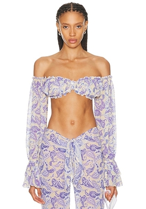 Bananhot Elma Top in Blooming Paisley - Lavender. Size XS (also in S, M, L, XL).