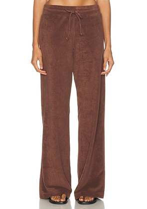 YEAR OF OURS Terry Vacation Pant in Chocolate Brown - Brown. Size M (also in XS, S, L).