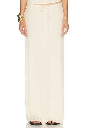 SRG Tamilore Textured Knit Skirt in Cream - Cream. Size XL (also in XS, S, M, L).