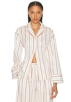 Dolce & Gabbana Button Up Top in Red & White - White. Size 40 (also in 42).