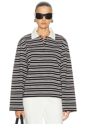 SRG Westley Top in Brown Stripe - Brown. Size XL (also in XS, S, M, L).