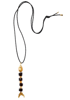 CHAN LUU Beaded Fish Pendant Necklace in Smokey Quartz - Brown. Size all.
