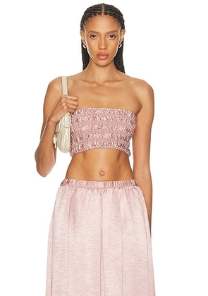 Enza Costa Textured Satin Smock Top in Rose Blush - Blush. Size L (also in XS, S, M).
