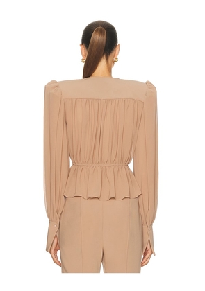 Camila Coelho Amada Top in Taupe. Size S. Also in M, XL.