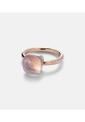 Pomellato Nudo 18kt gold ring with rose quartz