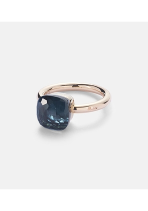 Pomellato Nudo 18kt rose and white gold ring with topaz