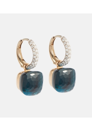 Pomellato Nudo Classic 18kt gold earrings with topaz and diamonds