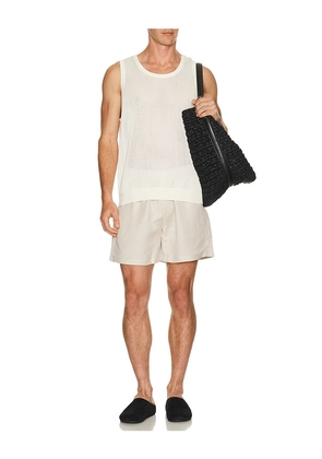 AUTO-REPLY Pull On Linen Shorts in Cream. Size S. Also in M, XL/1X.