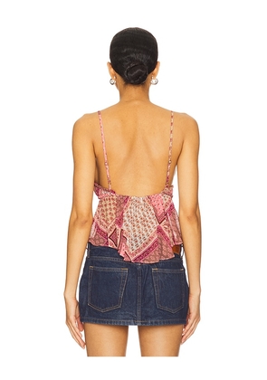 Free People Alix Printed Tank in Pink,Neutral. Size M. Also in L.