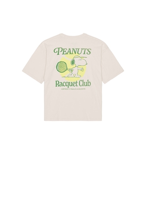 Junk Food Peanuts Racquet Club Oversized Tee in Metallic Copper. Size S/M. Also in L/XL.