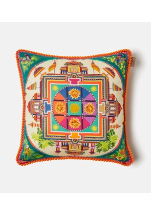 Etro Embroidered cotton cushion