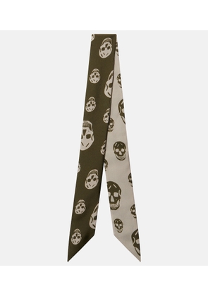 McQueen Skull silk twill scarf