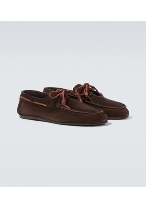 Ancient Greek Sandals Pliario suede boat shoes
